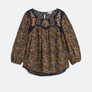 Mason & Belle Floral Lace 3/4 Sleeve Blouse - Multicolor